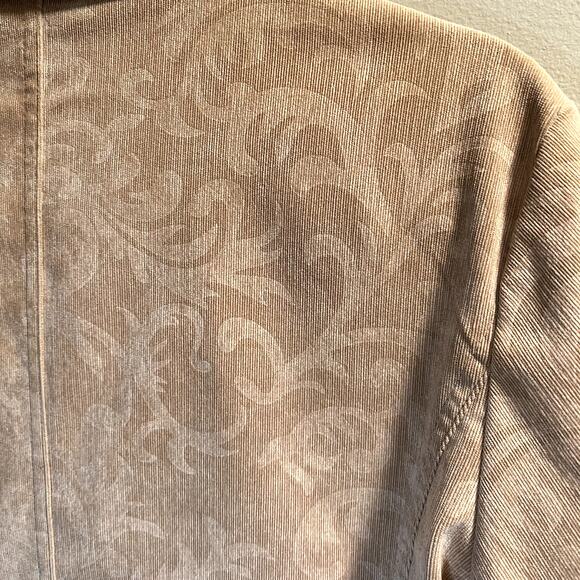 Chico’s Corduroy Palia Jacket Size Small in Camel Jacquard Damask - Picture 13 of 13